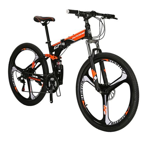 27.5″ Folding Mountain Bike 21 Speed Full Suspension Mens Bikes MTB ...