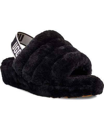 UGG Rubber Fluff Yeah Slide Shoes in Black - Lyst