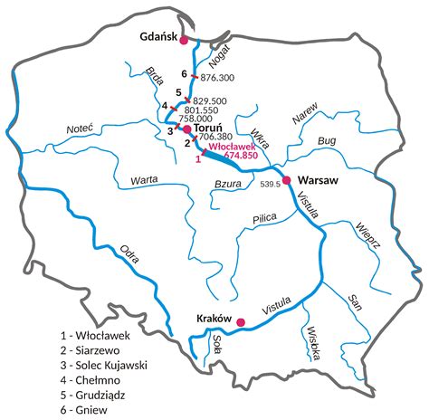 Physical Map Of Vistula River