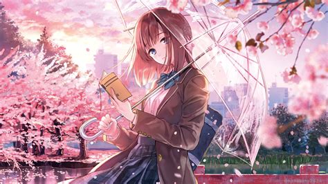 1920x1080 Anime Girl Cherry Blossom Season 5k Laptop Full HD 1080P ,HD ...