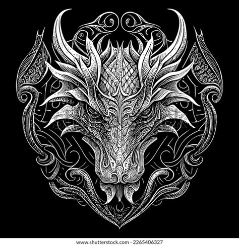 Dragon Head Illustration Striking Depiction This Stock Vector (Royalty ...