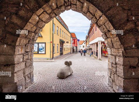 View through Osterport in the Visby City Wall (Visby Ringmur Visby Ring ...