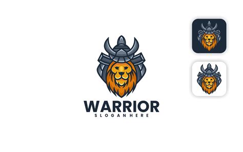 Lion Warrior Simple Mascot Logo