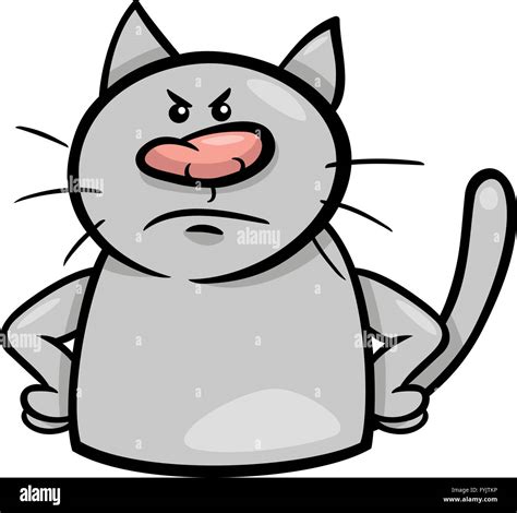 mood angry cat cartoon illustration Stock Photo - Alamy