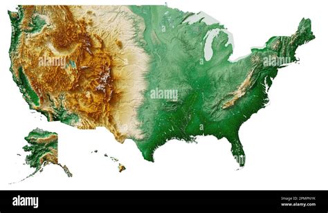 Elevation Map Of America - Alysia Margeaux