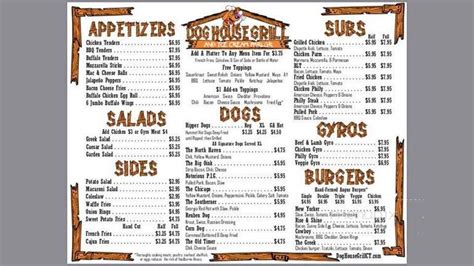 the dog house restaurant menu - Huey Smallwood