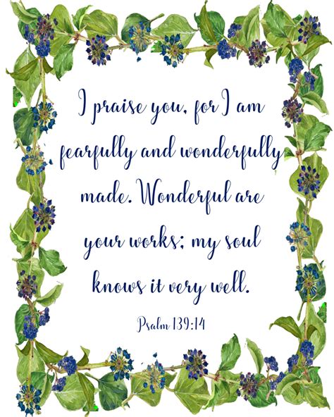 Praise you for I am fearfully and wonderfully made Psalm | Etsy ...