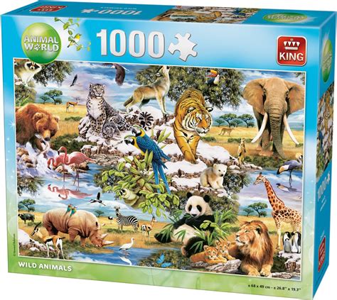 1000 Piece Jigsaw Puzzle 'Wild Animals' Endangered Rare Safari Wildlife