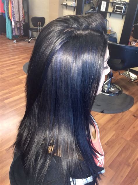 All over black with navy blue highlights | Beautiful hair color, Hair ...