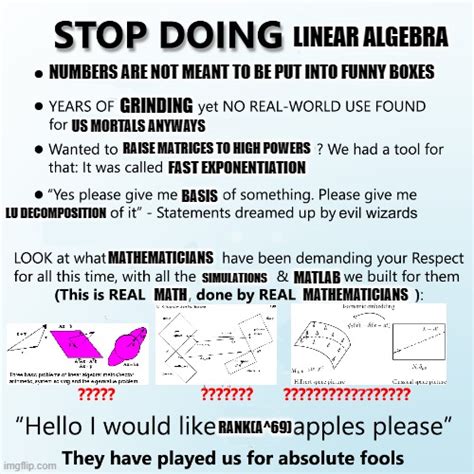 Stop doing linear algebra - Imgflip