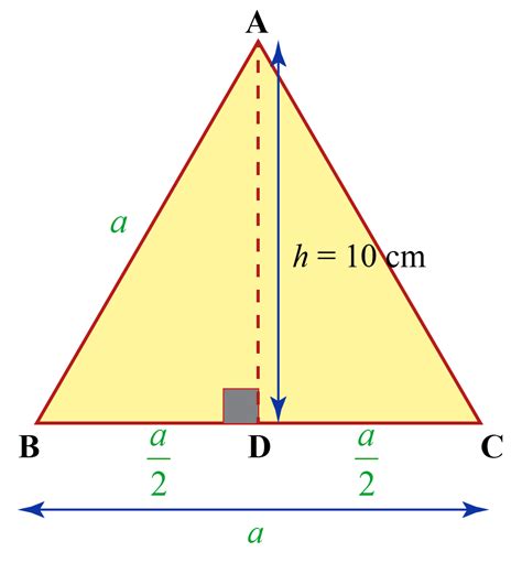 Area Of Equilateral Triangle With Height Formula