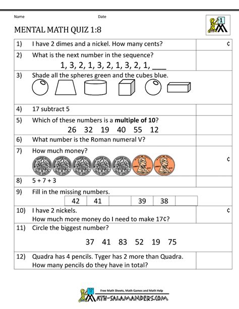 Mathematics Questions And Answers For Class 8 / 8th Grade Math ...