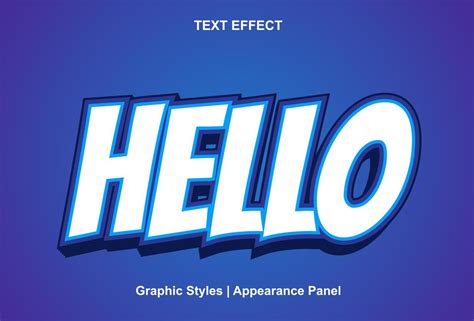 hello text effect with text style and editable 13267485 Vector Art at ...