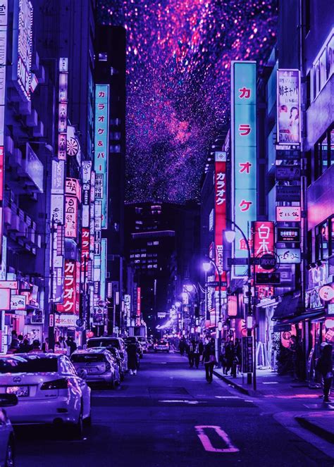 'Neon night City In Japan ' Poster, picture, metal print, paint by Mild ...