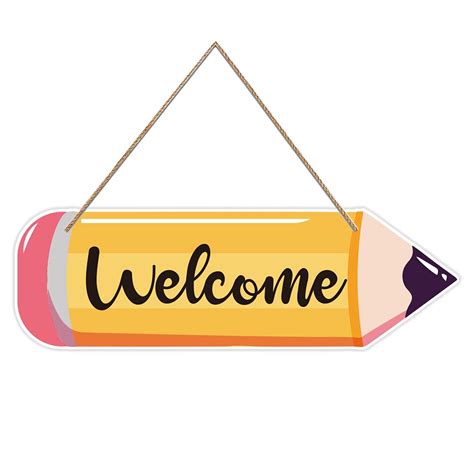 Buy FaCraft Welcome Sign for Classroom 4" x 12" Welcome Door Hanger ...