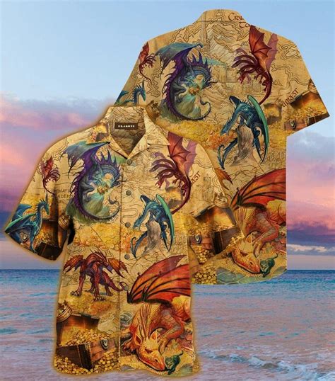 Hawaiian Aloha Shirts Dragon Map