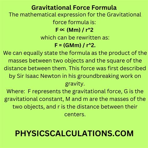 Gravitational Force Formula