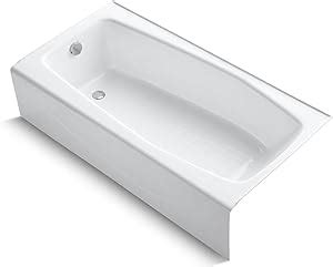 KOHLER 715-0 Villager 60" x 30-1/4" Alcove Cast Iron Bathtub with Left ...