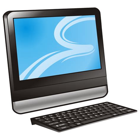 Vector for free use: Computer with blue display