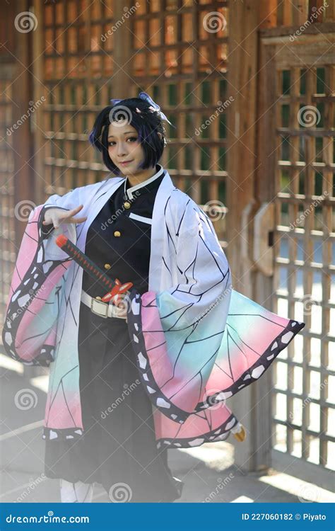 Japan Anime Cosplay Portrait of Girl with Comic Costume with Japanese ...