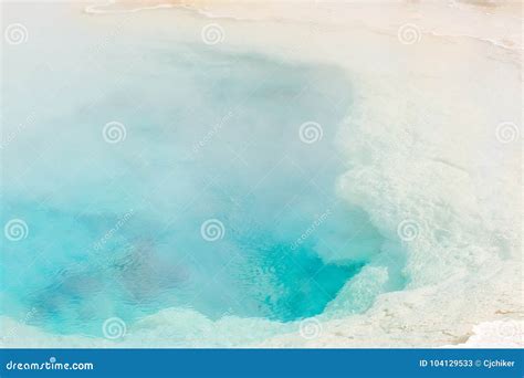 Blue Steaming Hot Water Pool at Geyser Basin in Yellowstone National ...