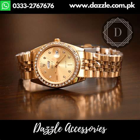 Golden Rolex Men Watch - Dazzle Accessories