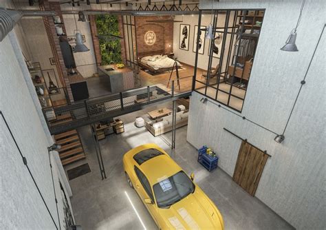 Warehouse Residence on Behance | Garage design interior, Loft house ...