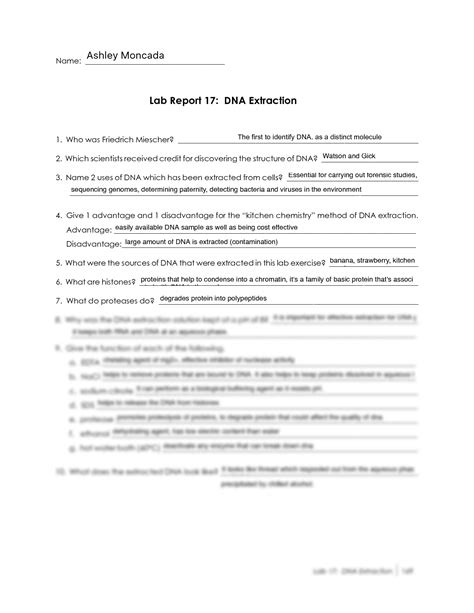 SOLUTION: DNA Extraction Lab Report - Studypool