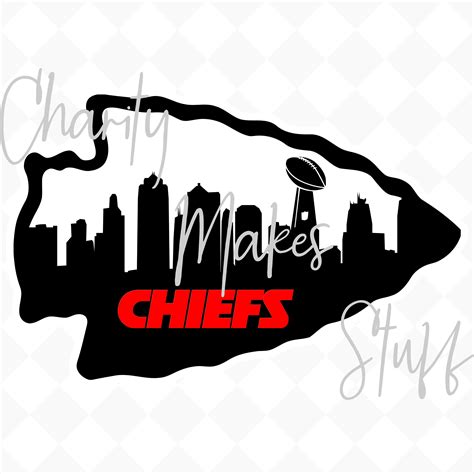 KC Chiefs Inspired Arrowhead Skyline With Lombardi Trophy - Etsy