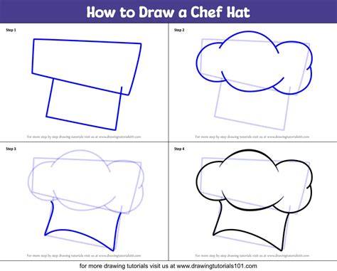 How to Draw a Chef Hat printable step by step drawing sheet ...