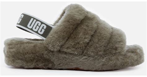 UGG Rubber Fluff Yeah Slide Slippers in Green - Lyst