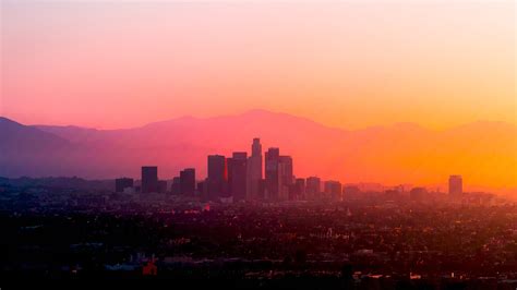 Los Angeles Skyline Sunset Wallpaper