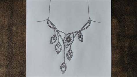 Necklace drawing | how to draw necklace | step by step draw diamond ...