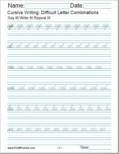 cursive writing practice sheets make your own Letter-join worksheets ...