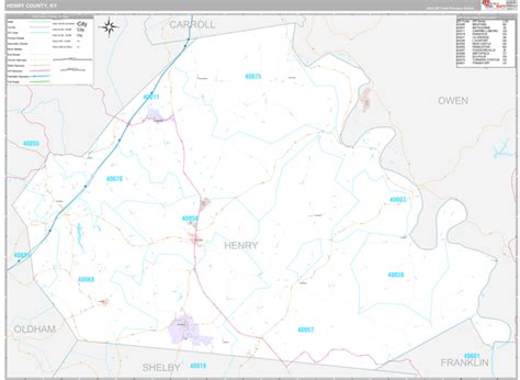 Henry County, KY Wall Map Premium Style by MarketMAPS - MapSales