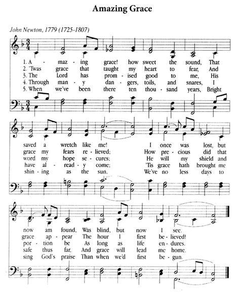 Amazing Grace Sheet Music Free Printable - Printable Word Searches