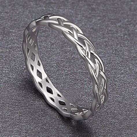 925 Sterling Silver Celtic Knot Eternity Band Ring Engagement Wedding ...