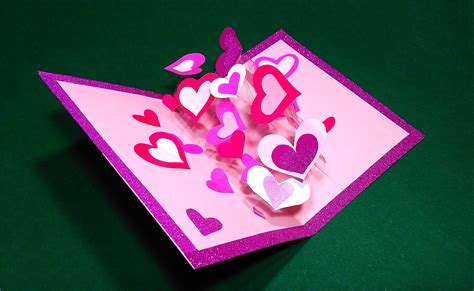 Pop-up greeting card for Valentine's day. Greeting card with hearts ...