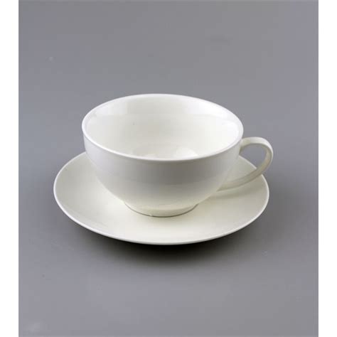 PORCELAIN GLOSS WHITE TEA CUP AND SAUCER