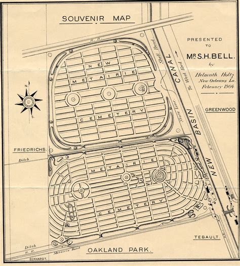 Architecture Research: Metairie Cemetery Souvenir Map