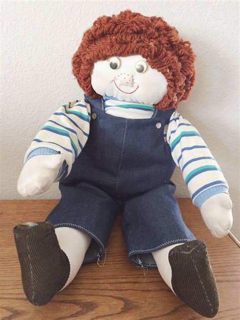 Vintage Large Hand Made 25 Rag Doll Boy With Yarn Hair | Etsy | Vintage ...