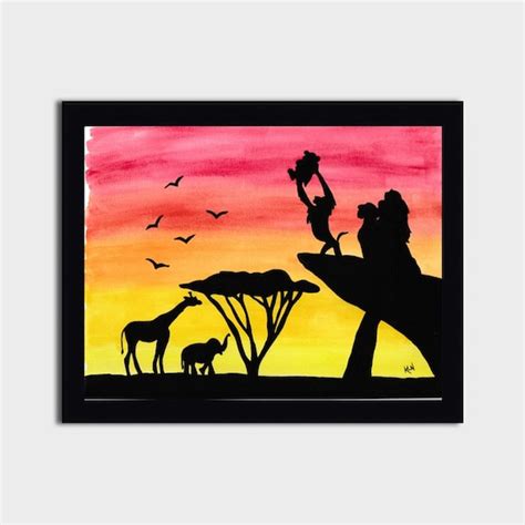 Lion King Sunset Silhouette