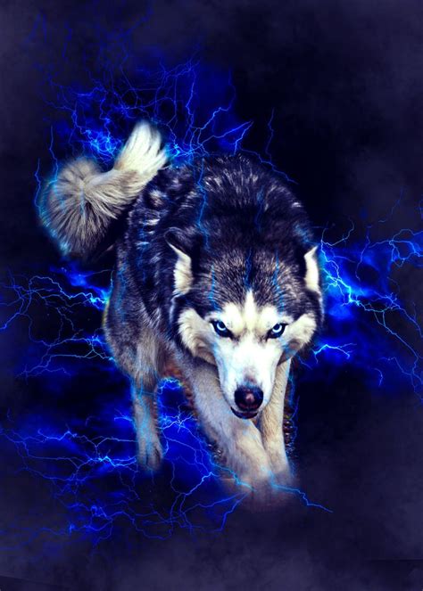 'Electric Wolf' Poster by CyberGeek | Displate