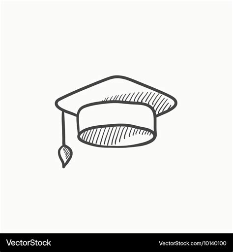 Graduation cap sketch icon Royalty Free Vector Image