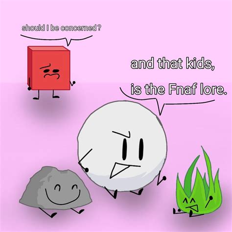 BFB Snowball explains the FNAF lore to Rocky and Grassy