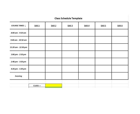 Excel student schedule template how to add more classes - hackerpassa