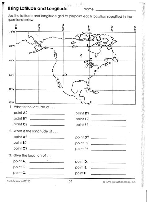 Using Latitude and Longitude Name Use the latitude and longitude ...