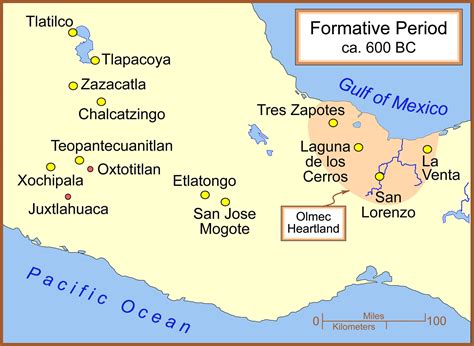 Map of the Olmec heartland. Image via Wikimedia Commons. | Map ...