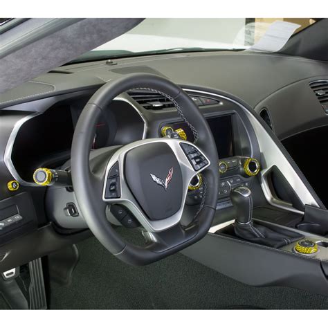 C7 Corvette Interior Knob Kit Carbon Fiber Color Matched - RPIDesigns.com