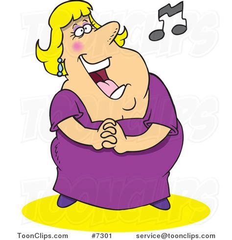 Cartoon Fat Lady Singing #7301 by Ron Leishman